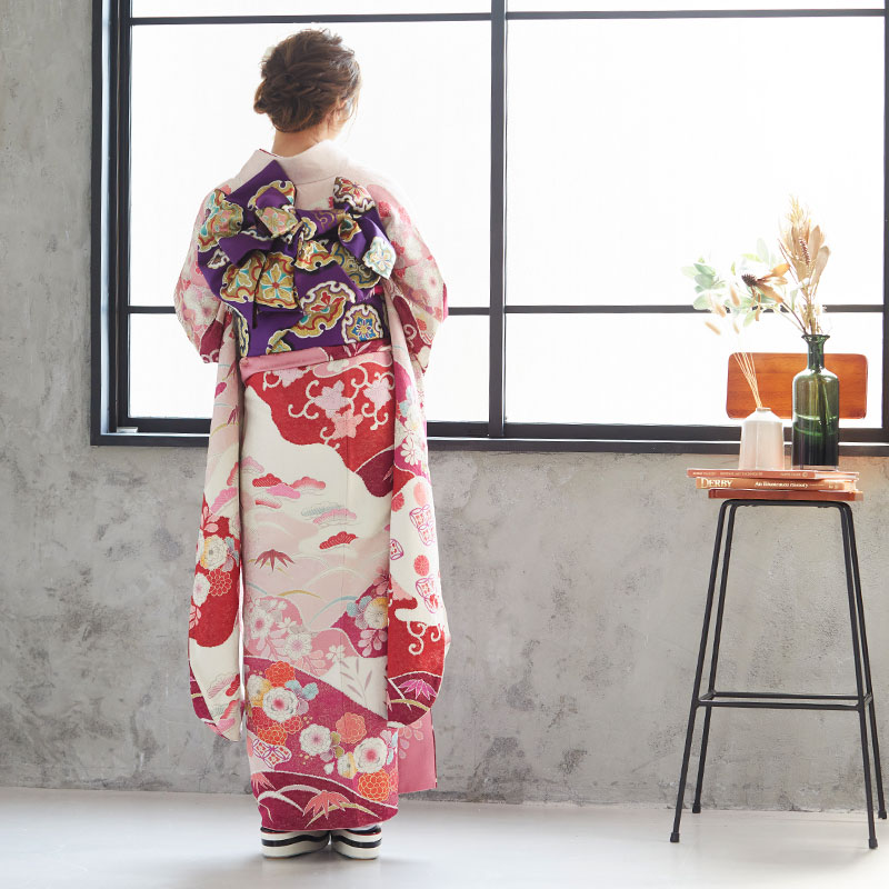 楽天市場】【振袖 レンタル】 結婚式 結納R575 正絹 赤紫 辻が花風菊と