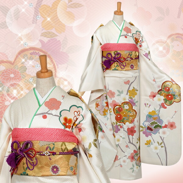 楽天市場】成人式早割クーポン15％オフ【振袖 レンタル】RS594 正絹 白