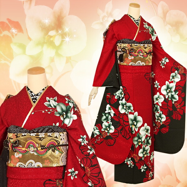 きものcocon☆振袖・襦袢・帯3点セット☆身丈161/裄65.5/正絹/白系/