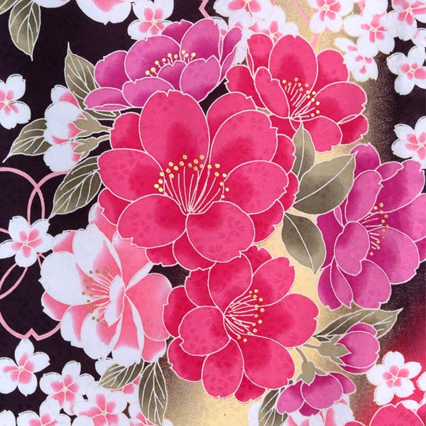 楽天市場】【成人式 振袖 レンタル】RS1579黒茶 赤ぼかし 乙女桜フル