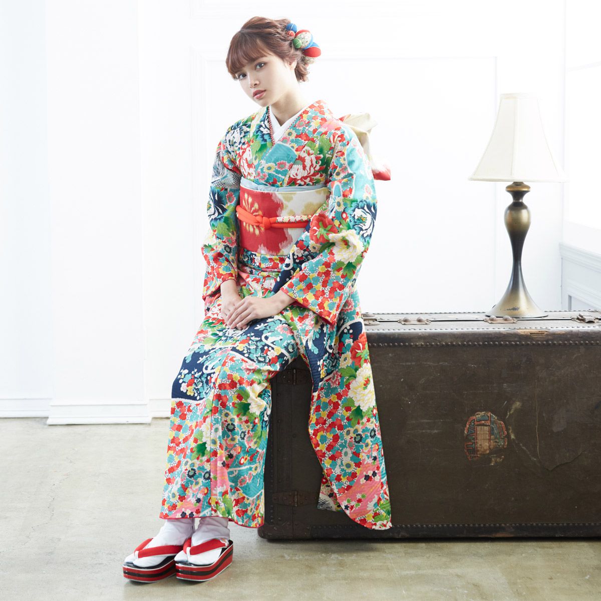 楽天市場】【振袖 レンタル】 結婚式 結納R1858薄青緑 牡丹 モダン