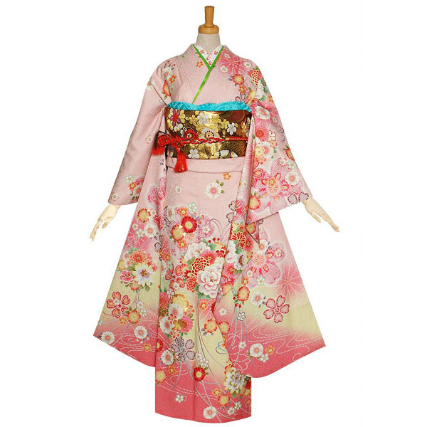 楽天市場】【成人式 振袖 レンタル】RS1053 正絹 ピンク 花くす玉に