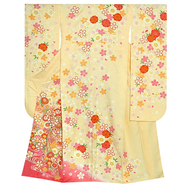 楽天市場】【成人式 振袖 レンタル】RS1061 正絹 クリーム 花くす玉に