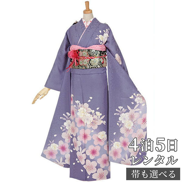 楽天市場】【振袖 レンタル】 結婚式 結納R1023 正絹 グレー 桜花 振袖