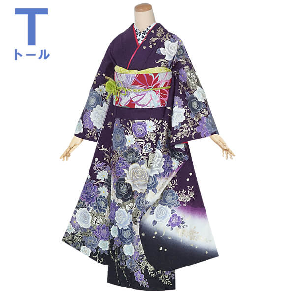 楽天市場】【成人式 振袖 レンタル】RS1364 正絹 濃紫 薔薇フルセット