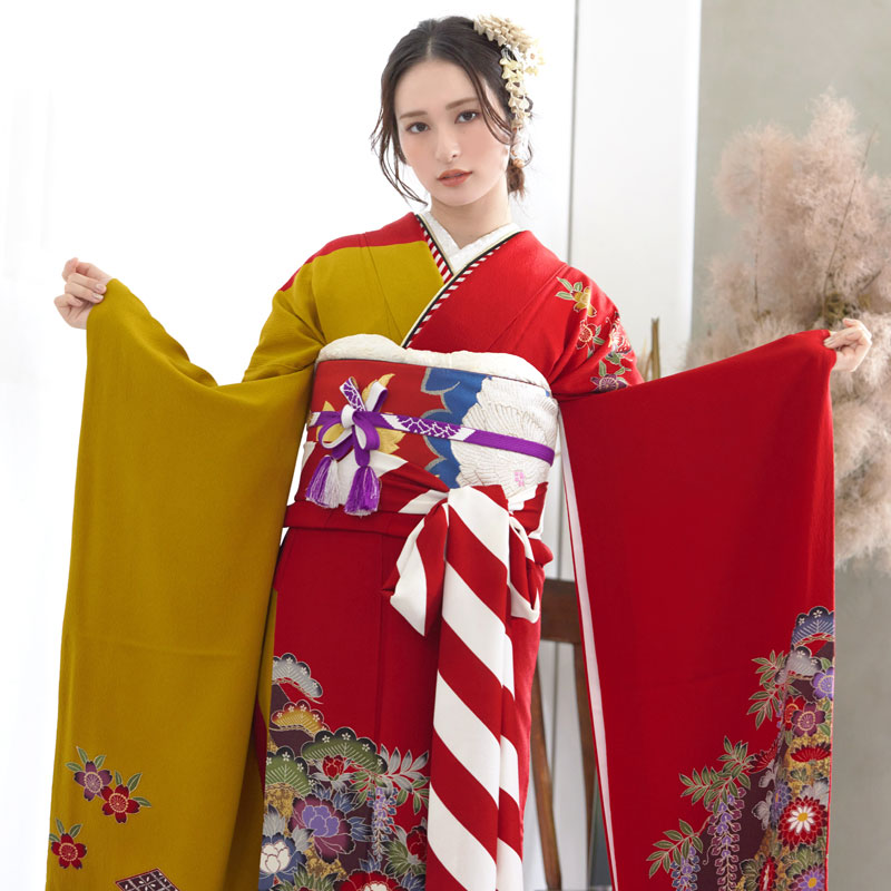 楽天市場】成人式早割クーポン10％オフ【振袖 レンタル】RS763 正絹 金