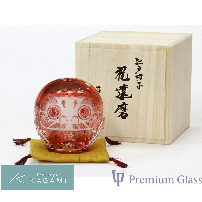カガミクリスタル 江戸切子 祝だるま（小） 江戸切子 祝だるま（小