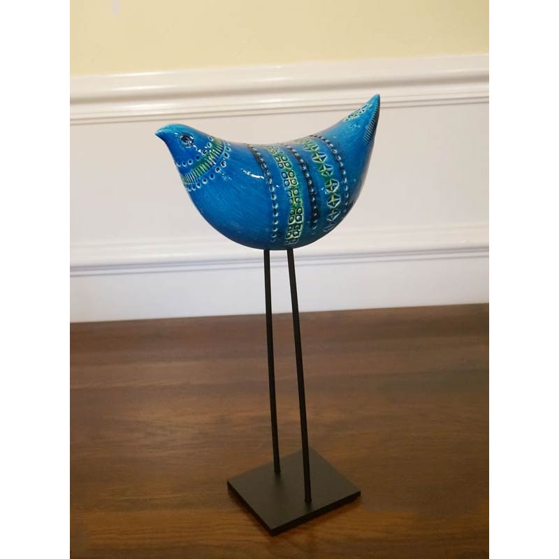 フラビアビトッシ猫ネコ陶器置物イタリア製リミニブルー