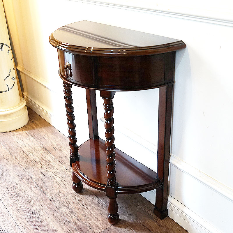楽天市場】コンソールテーブル アンティーク 幅57 半円 マホガニー 木