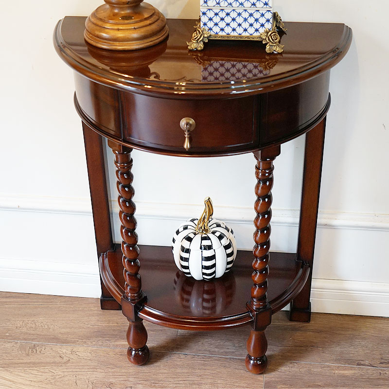 楽天市場】コンソールテーブル アンティーク 幅57 半円 マホガニー 木