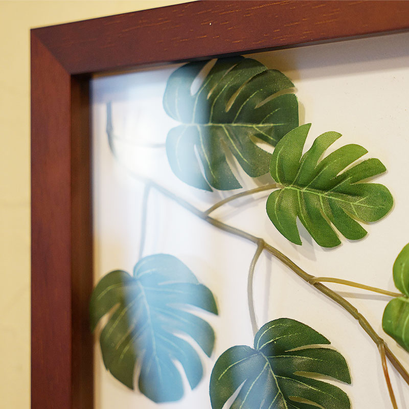 楽天市場】リーフパネル モンステラ3 額 MONSUTERA ブラウン フェイク