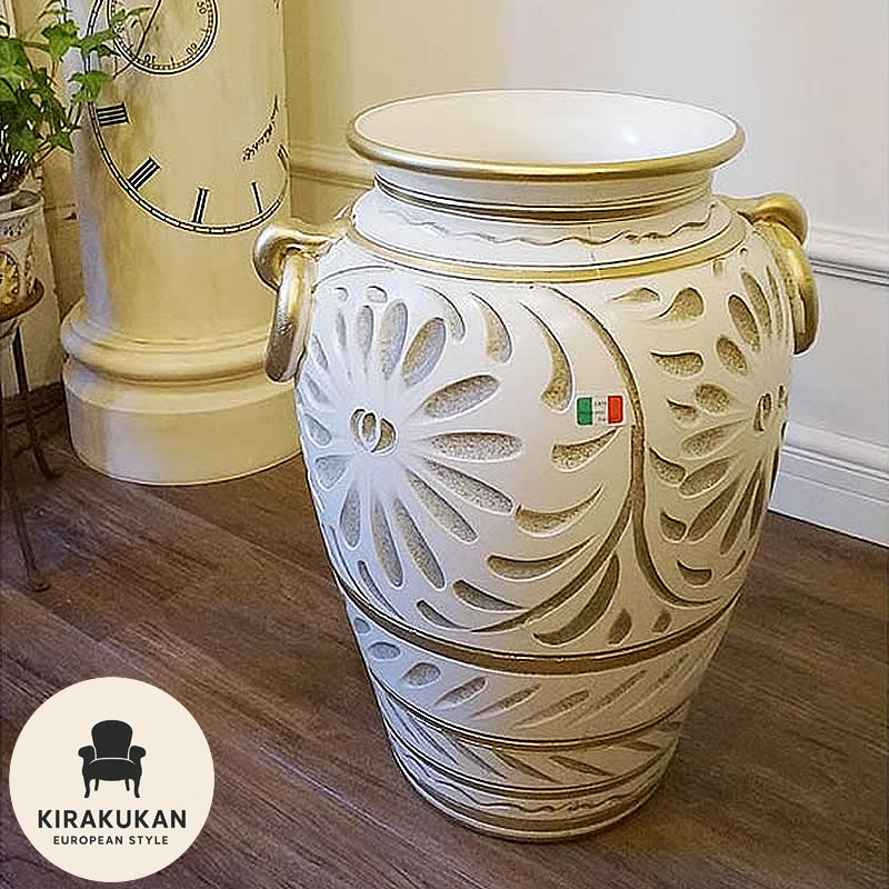 楽天市場】イタリア製 陶器 アンブレラスタンド 3色より選択ブルー