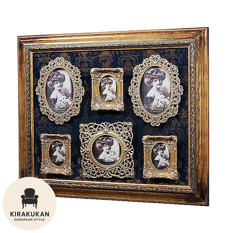 楽天市場】ファミリー フォトフレーム アンティーク ゴールド 6面