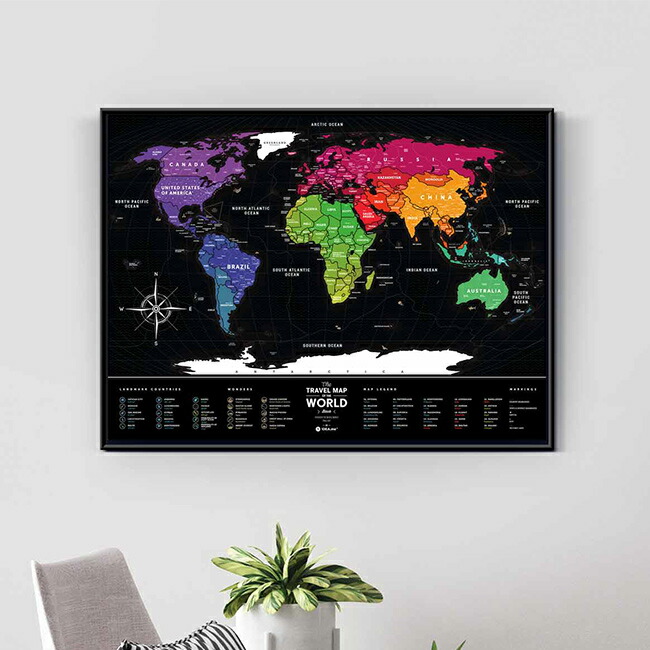 楽天市場】【特典あり】Travel Map Black World トラベルマップ