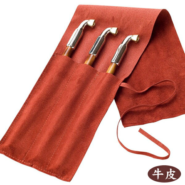 楽天市場】煙管入れ 巻上 三本用 天然皮革製 巻き上げ式 きせる入れ