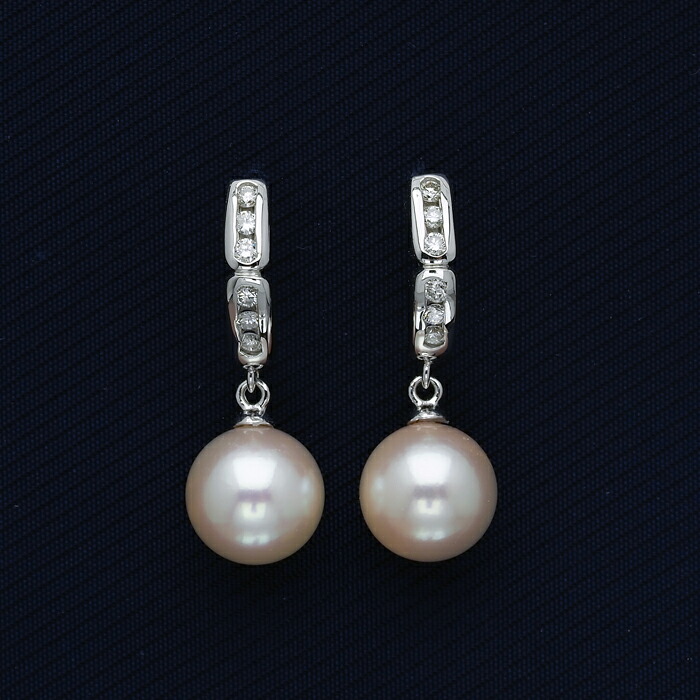 K14WG 天然アコヤパール ピアス 本真珠