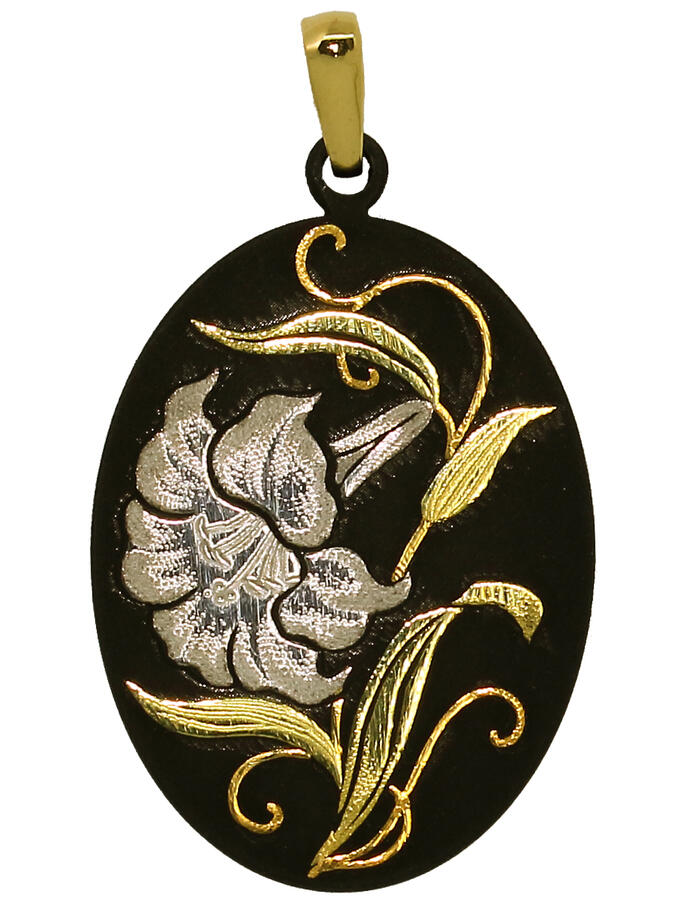 楽天市場】ペンダント 菖蒲 P-22新 ネックレス 肥後象嵌 伝統工芸品