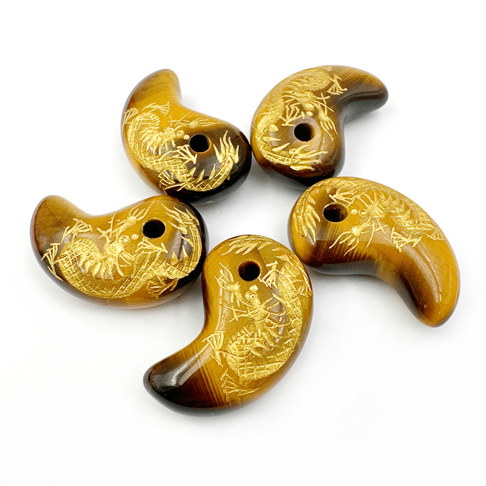 楽天市場】龍 勾玉 天然 5A ランク タイガーアイ 勾玉 ネックレス