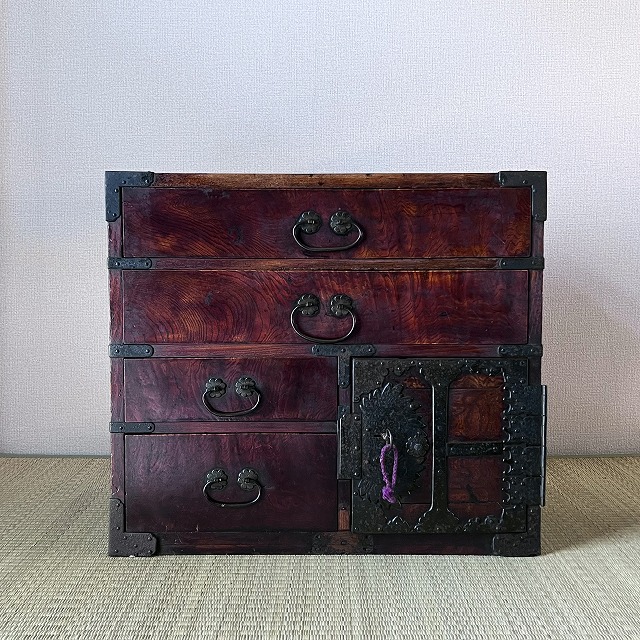 楽天市場】小箪笥 古箪笥 ケヤキの木目が綺麗 0004タンス 収納 書籍箱