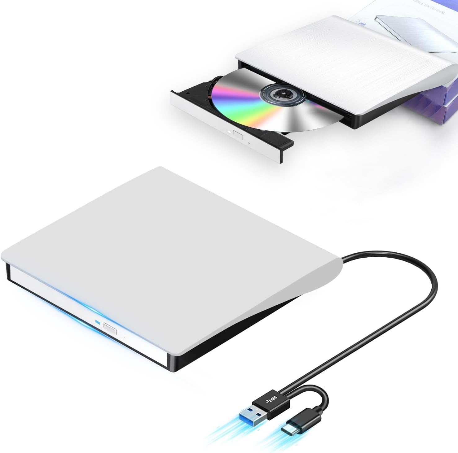 楽天市場】「楽天最新モデル」外付けDVDドライブ 高速処理 8XDVD&