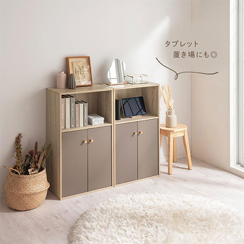 楽天市場】ウッドラック 扉付き カラーボックス 木製 Toffy トフィー