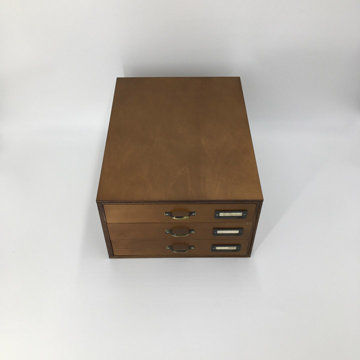 USアンティーク 木製のカードキャビネット ホルダー 卓上 書斎 引出