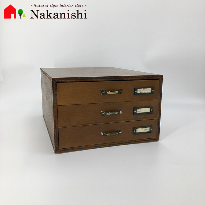 楽天市場】【書類ケース3段 アンティーク 1525】木製 アンティーク