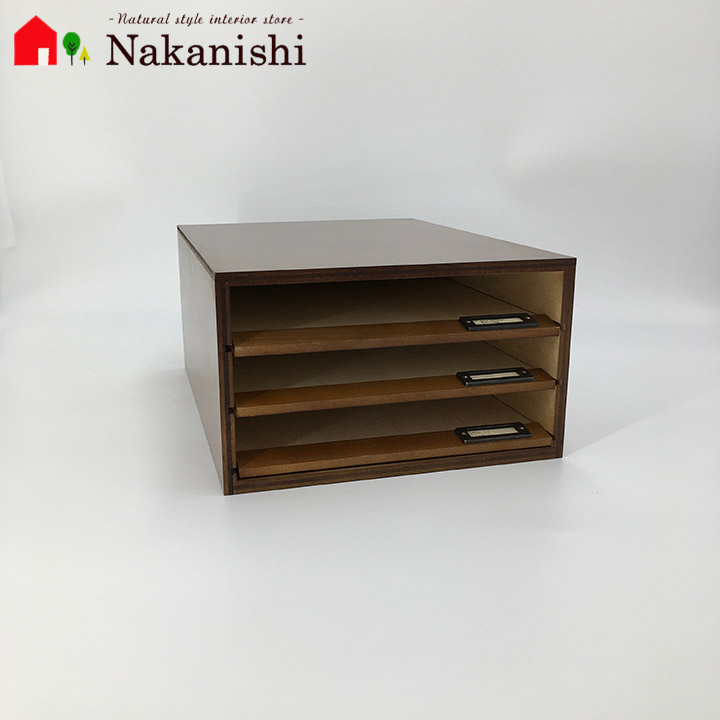 楽天市場】【A4 書類ケース 3段トレー 1344】木製 アンティーク 書類