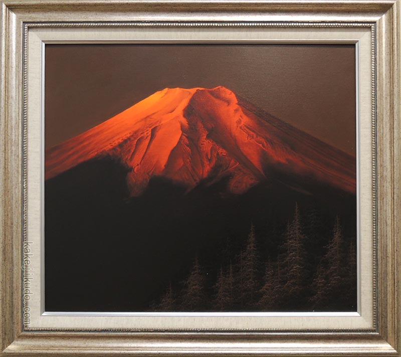 楽天市場】絵画 油絵 赤富士 （中尾靖） 送料無料 【肉筆】【油絵
