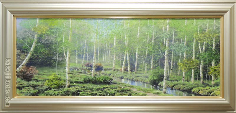 絵画 油絵 作者不詳 肉筆油絵 風景画 白樺林の道 楽天市場】絵画 油絵