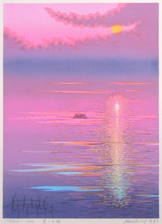 木版画‥牧野宗則‥光る海 牧野 宗則 「光る海」 Munenori Makino - 創業