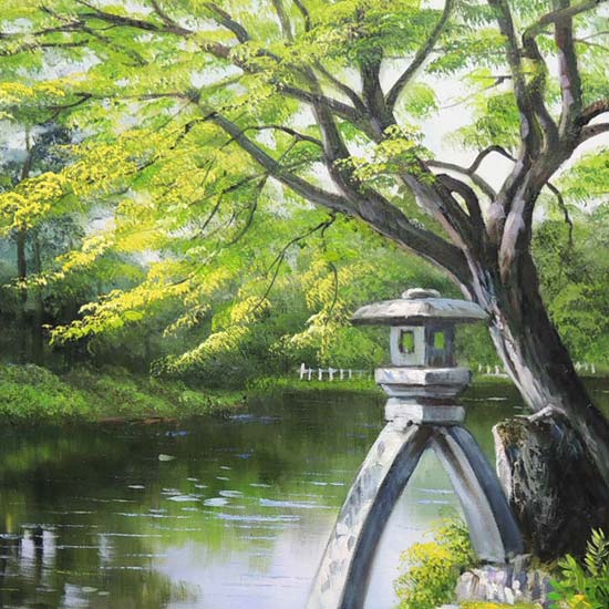 楽天市場】絵画 油絵 兼六園 F20号 （小池三郎） 送料無料 【肉筆