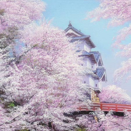 楽天市場】絵画 油絵 弘前城の桜 F30号 （木村由記夫） 送料無料