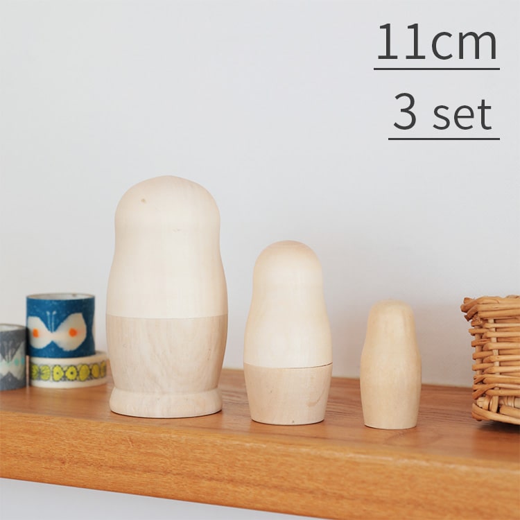 楽天市場】白木 マトリョーシカ 11センチ 3個組【VOLGA ヴォルガ 白木