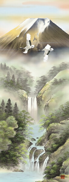 掛軸 山水画 ☆彡【工芸】日本画 掛軸 山水画【川合玉堂】掛け軸 雪景