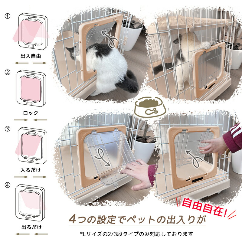 大型猫まで 対応 組み立て簡単 キャットケージ 2段タイプ 10kg ピンク