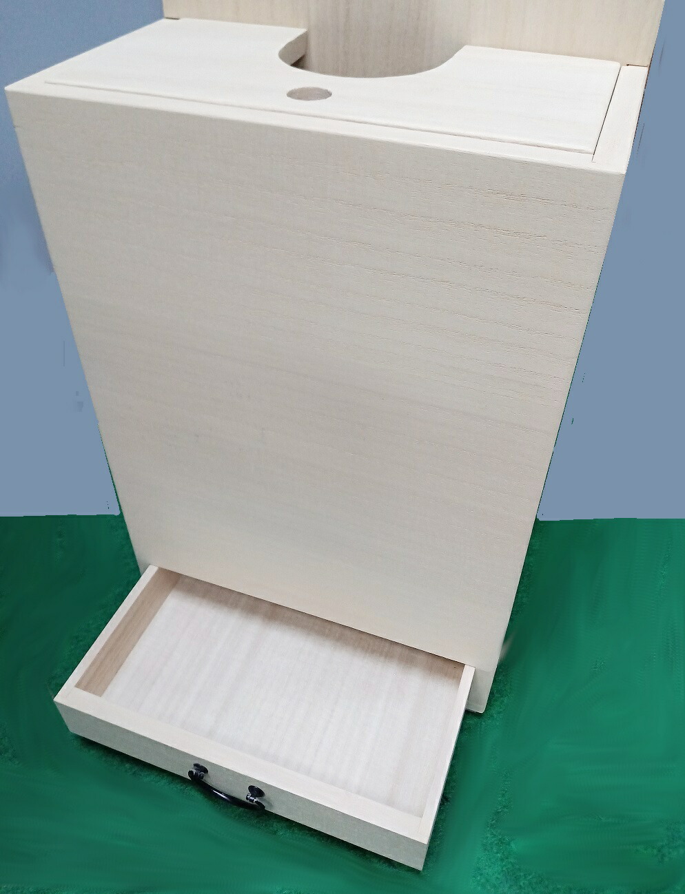 桐立箱(白木) 地唄三味線スタンド 引き出し付き 桐立箱(白木) 地唄