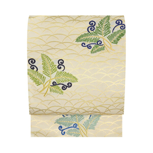 楽天市場】【お仕立て無料】山口美術織物御御帯・御衣羊歯文様 袋帯地