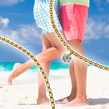 楽天市場】アンクレット ペア イエローゴールドk18 アクアマリン