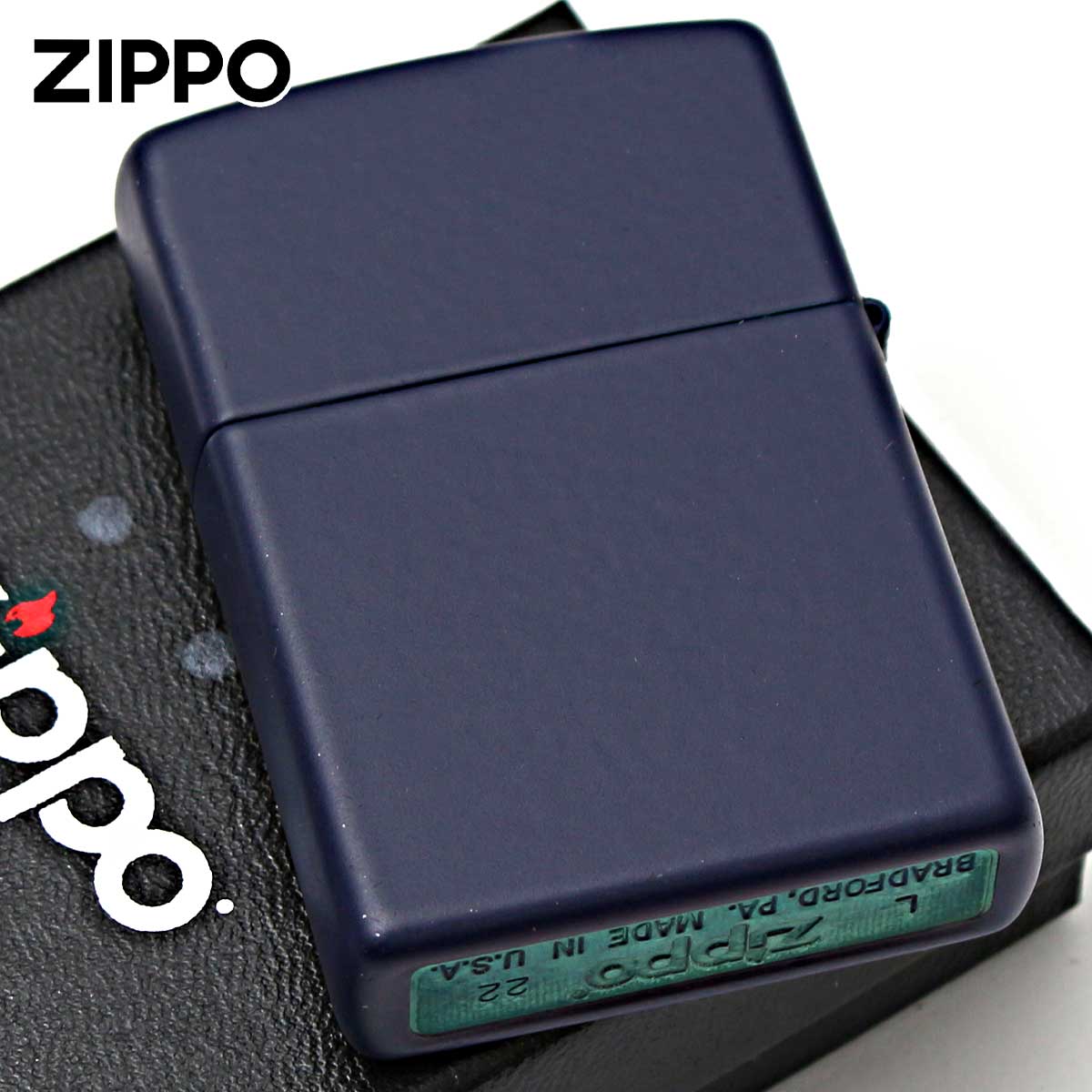 楽天市場】Zippo ジッポライター ネイビー マット ジッポ ロゴ Navy
