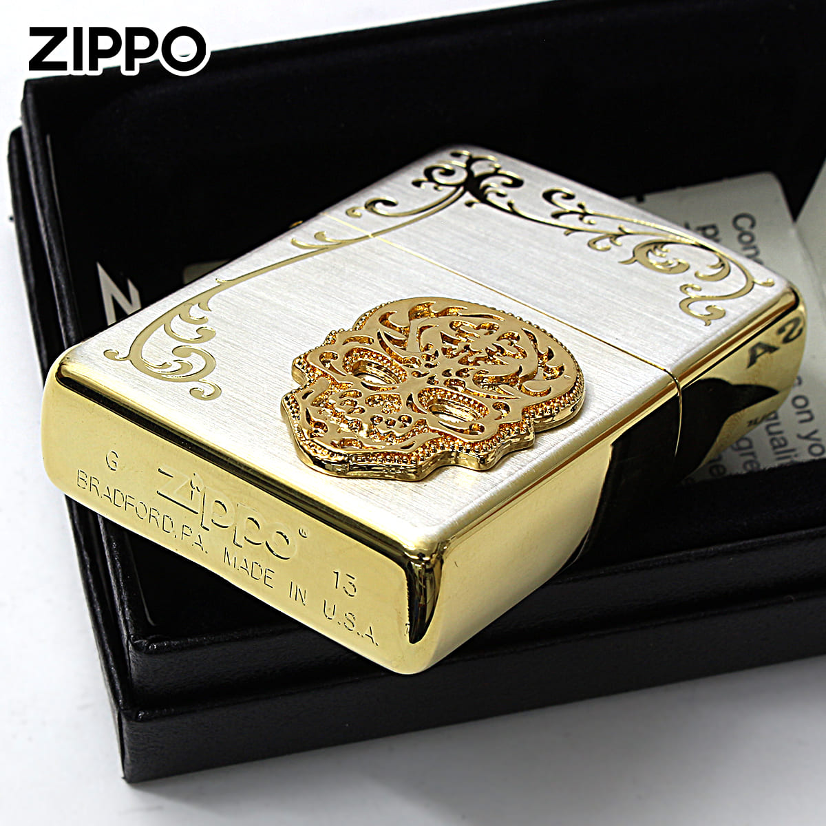 楽天市場】Zippo ジッポライター スカル ドクロ 骸骨 アラベスク 唐草