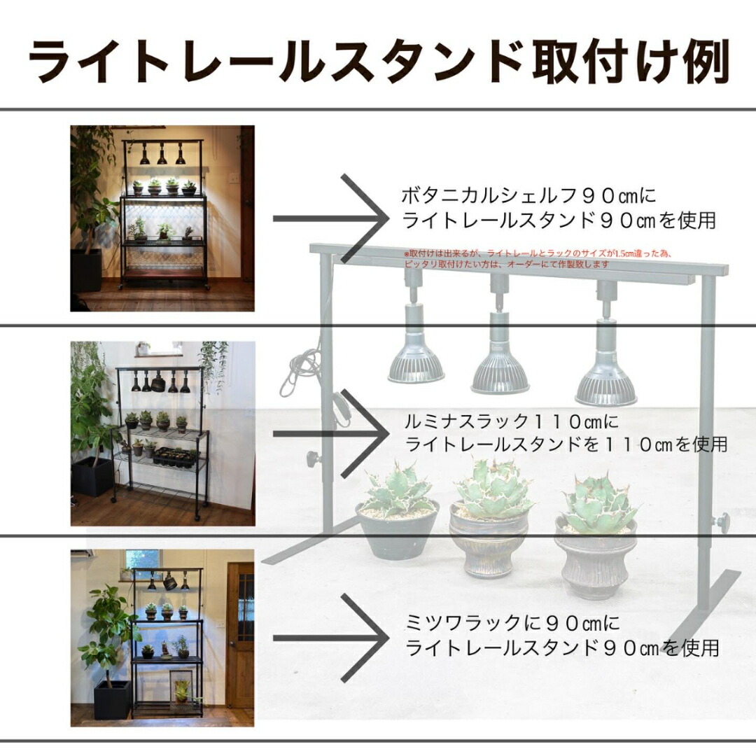 アイアンシェルフ アイアンラック 多肉植物 アガベ ライトレールバー