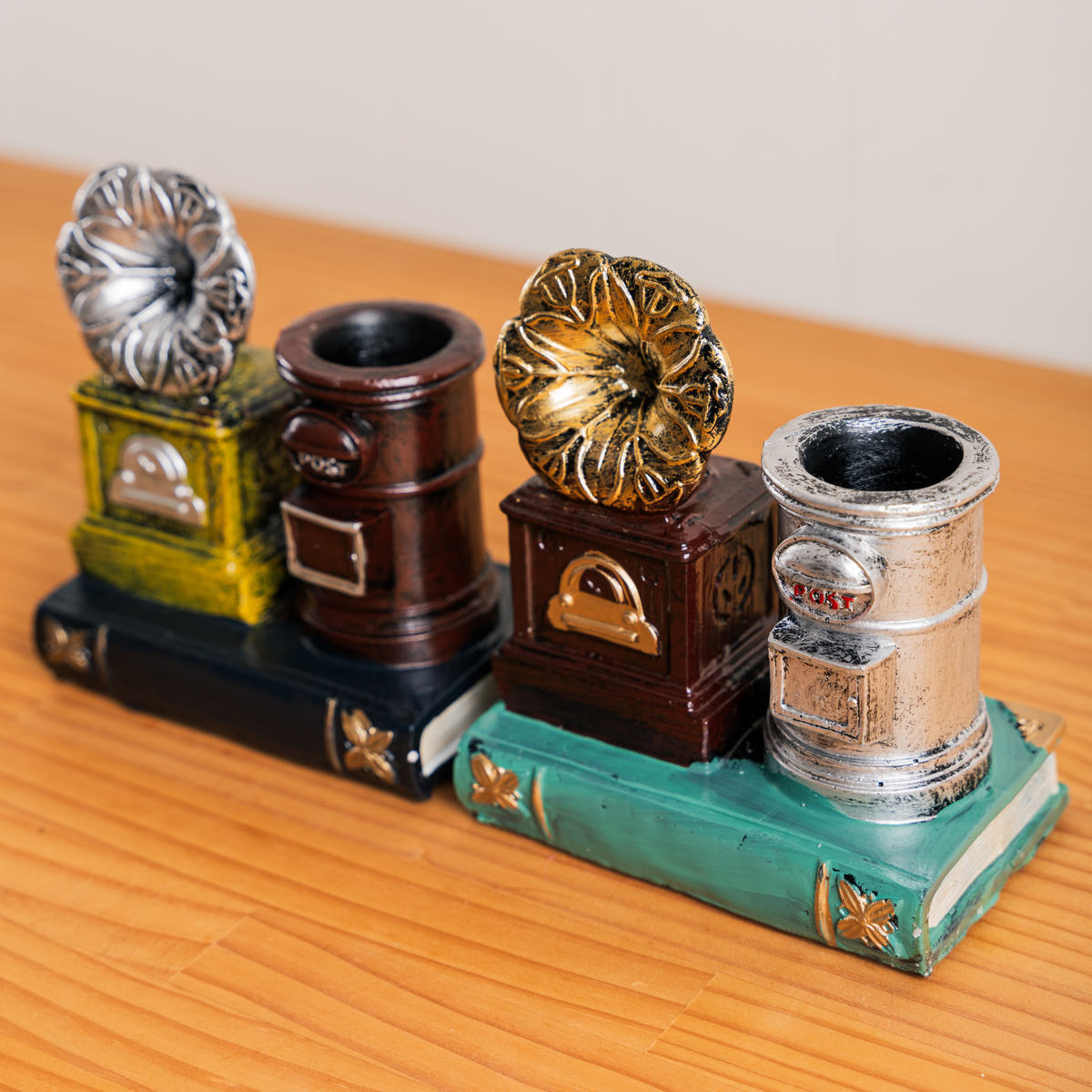 楽天市場】ペン立て アンティーク ペンスタンド 蓄音器