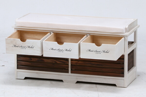 楽天市場】ベンチ 幅90cm 収納 アンティーク調 木製 桐 チェスト