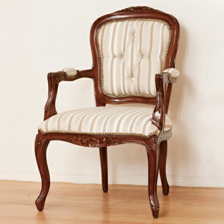 アンティーク調 猫脚チェア① ロココ調 彫刻 鋲 椅子 イス ダイニング