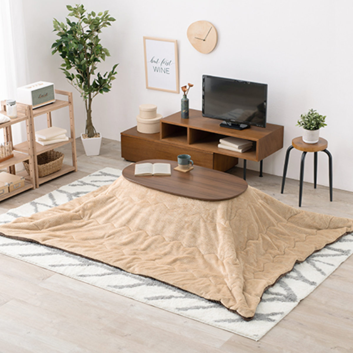 楽天市場】こたつ2点セット テーブル ブラウン 折りたたみ 幅90cm 布団