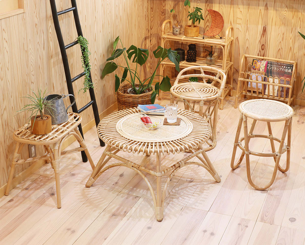 楽天市場】ミニベンチスツール ラタン 高さ41cm 天然素材 （ 籐