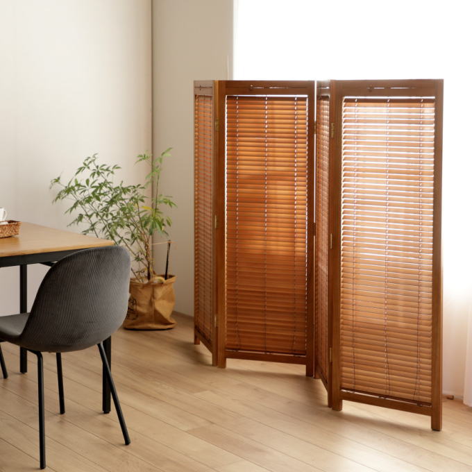 楽天市場】ブラインド パーテーション 自立 衝立 和風 間仕切り 木製 4