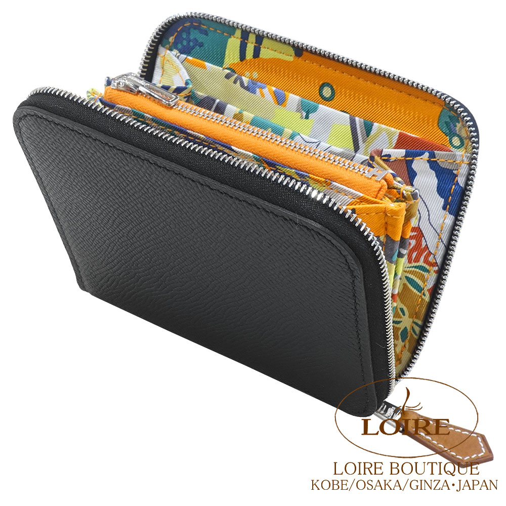 楽天市場】エルメス アザップ シルクイン コンパクト クロ×オレンジ