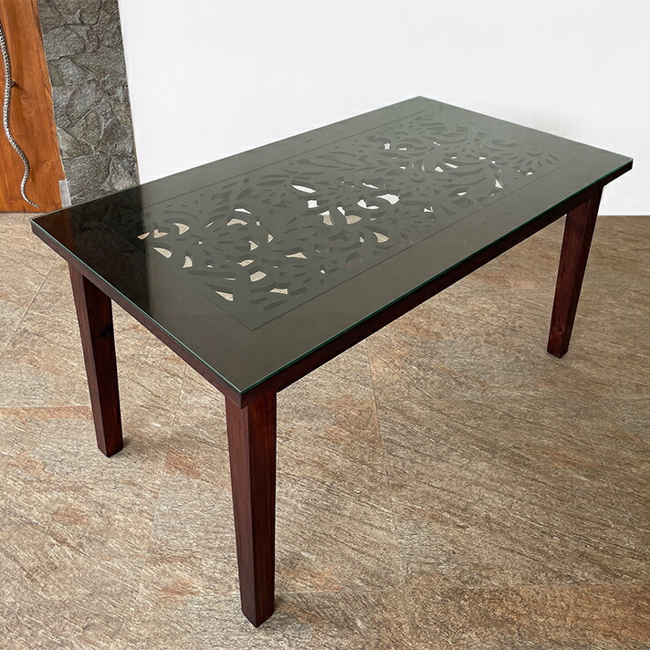 楽天市場】【最大1万円OFFクーポン】アジアン テーブル ガラス天板